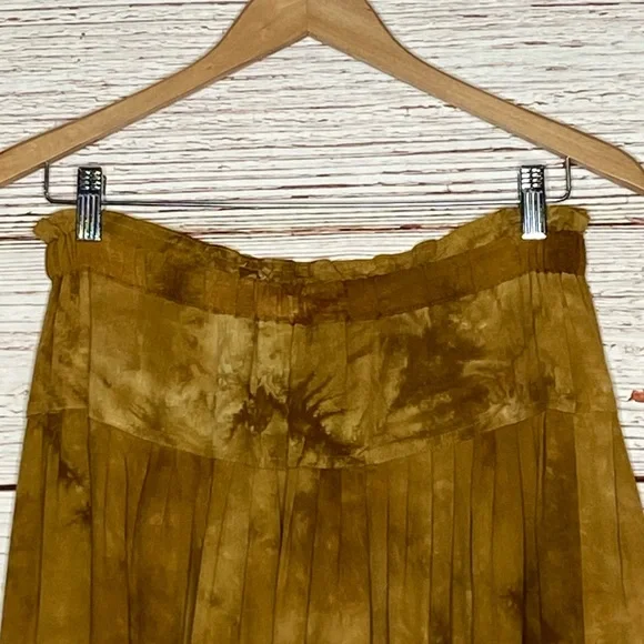 Madewell Tie Front Paperbag Midi Skirt in Egyptian Gold Tie Dye Sz S - Picture 10 of 13